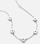 Flower Interval Chain Bracelet in Rhodium Plating on 925 Silver - Ash & Harry