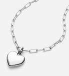 Heart Necklace in Rhodium Plating on 925 Silver - Ash & Harry