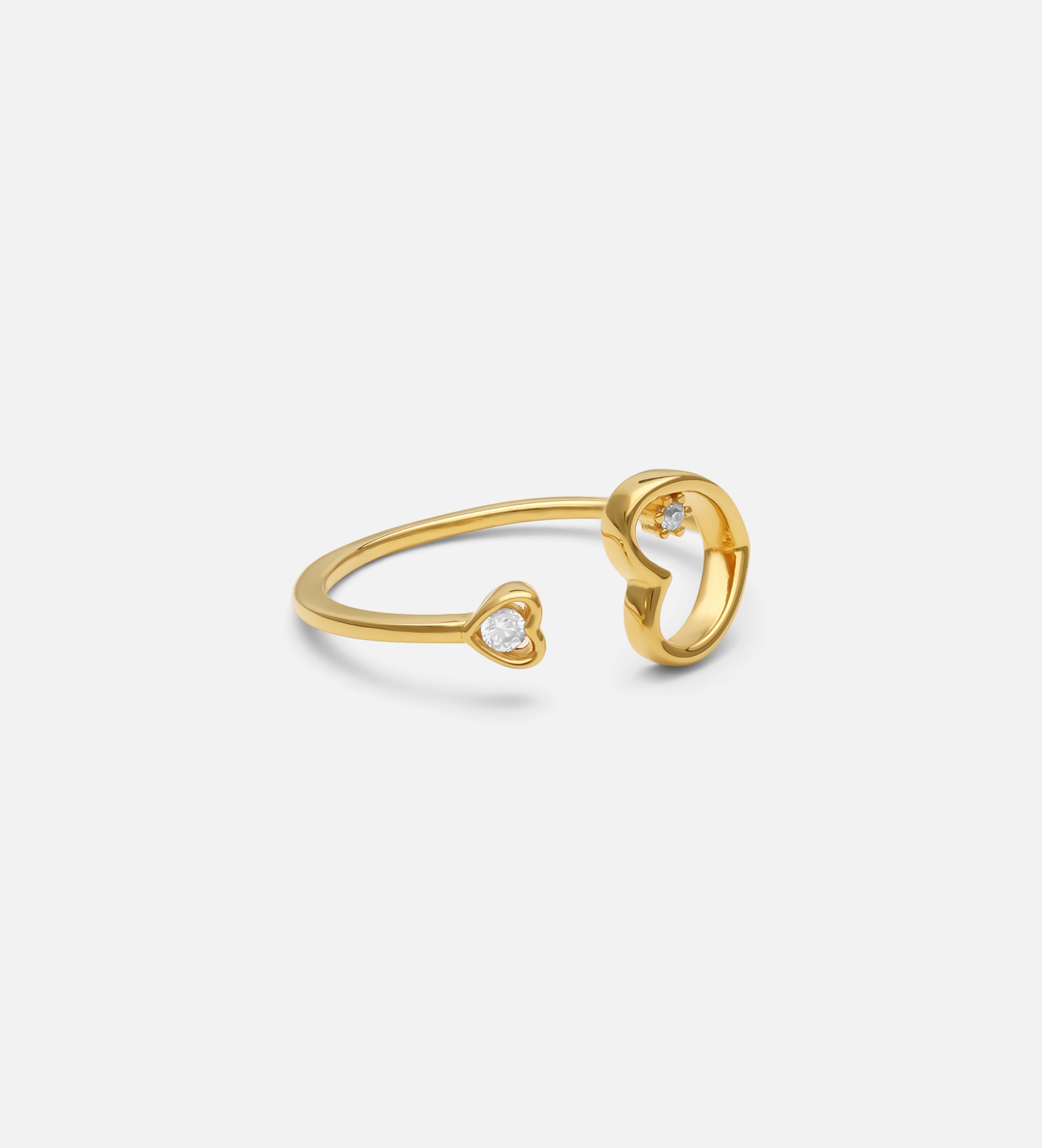 Heart to Heart Ring in 18k Gold Plating on 925 Silver - Ash & Harry