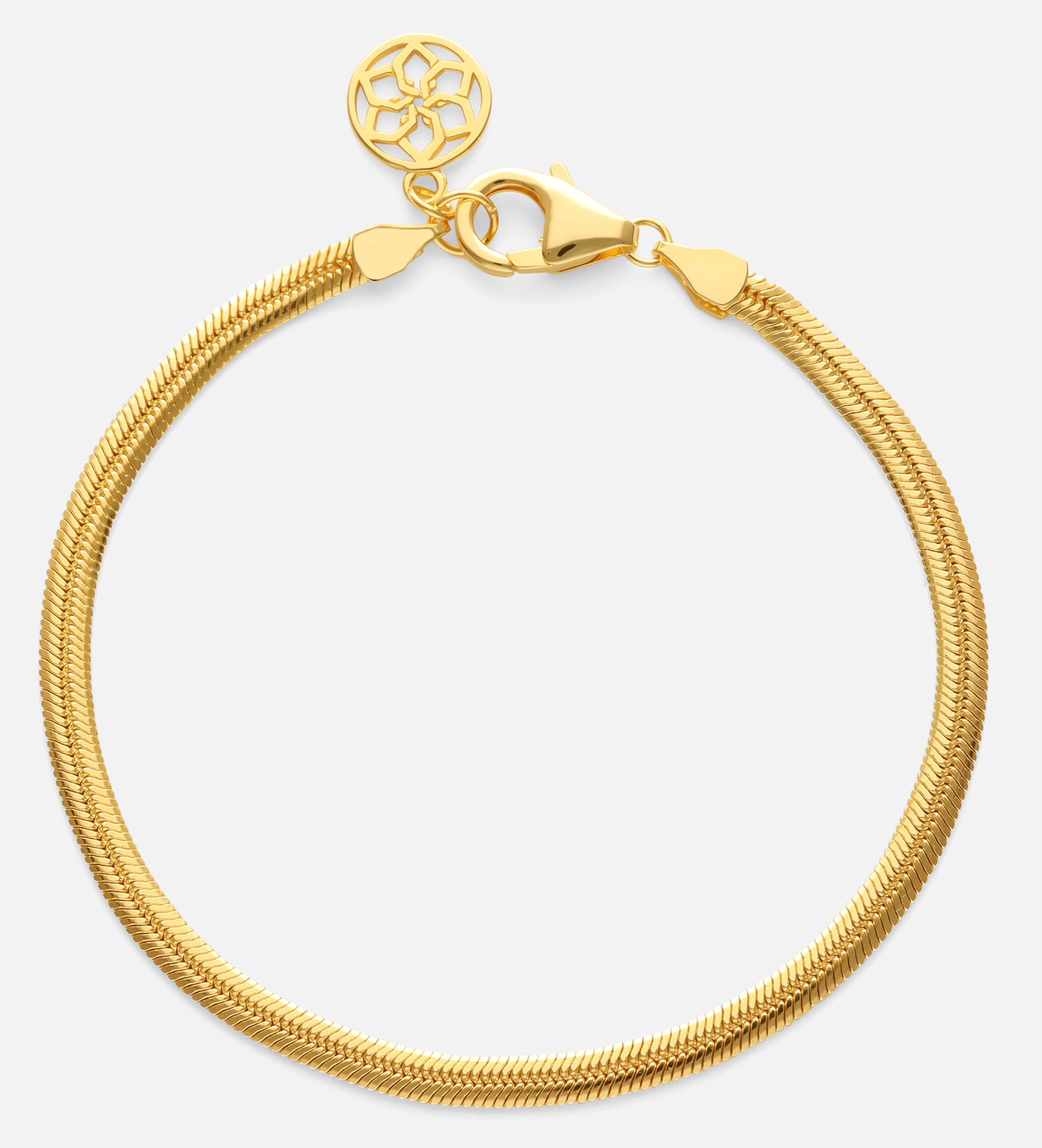 Herringbone Bracelet in 18k Gold Plating on 925 Silver - Ash & Harry