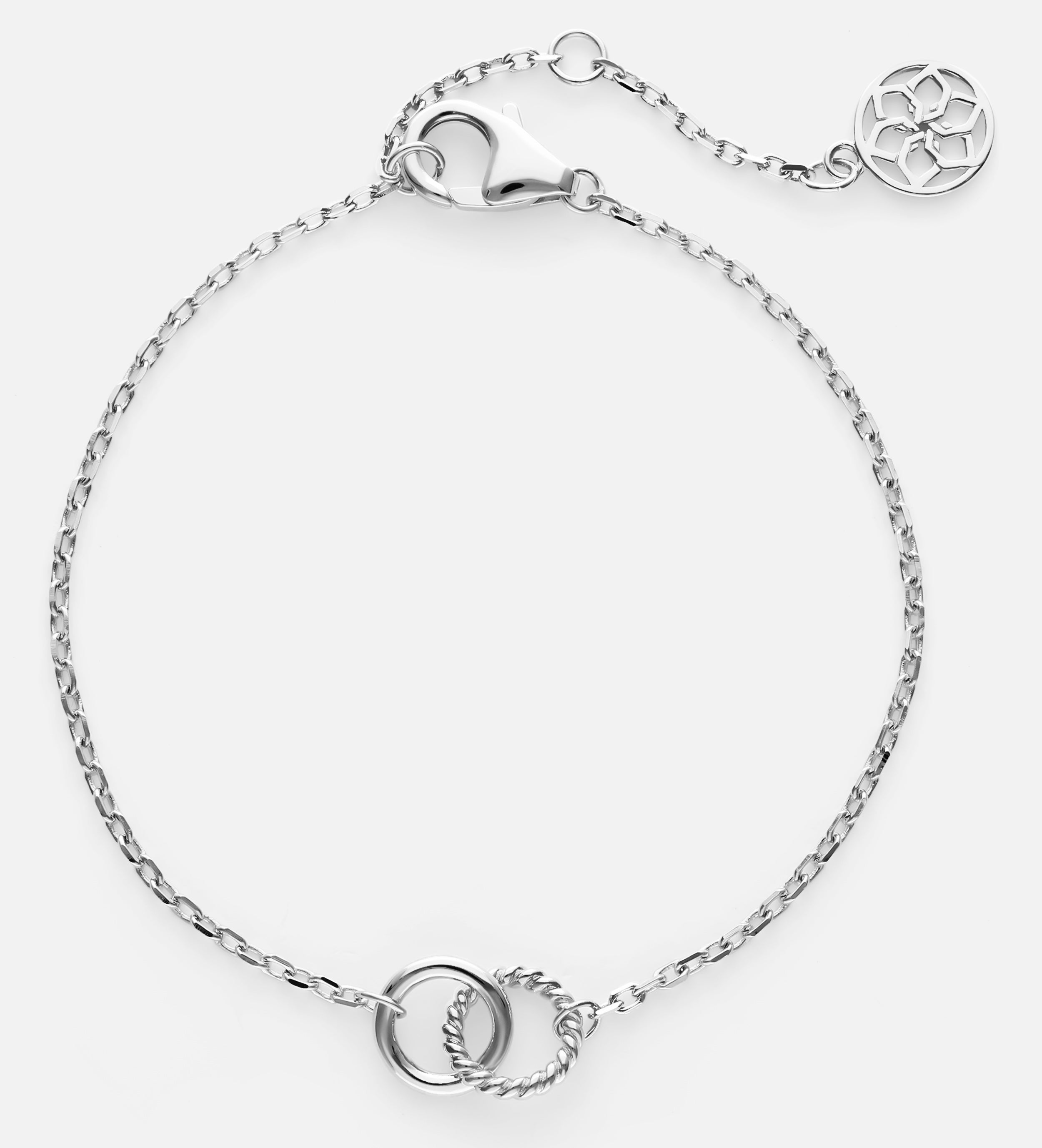 Interlocked Rings Bracelet in Rhodium Plating on 925 Silver - Ash & Harry