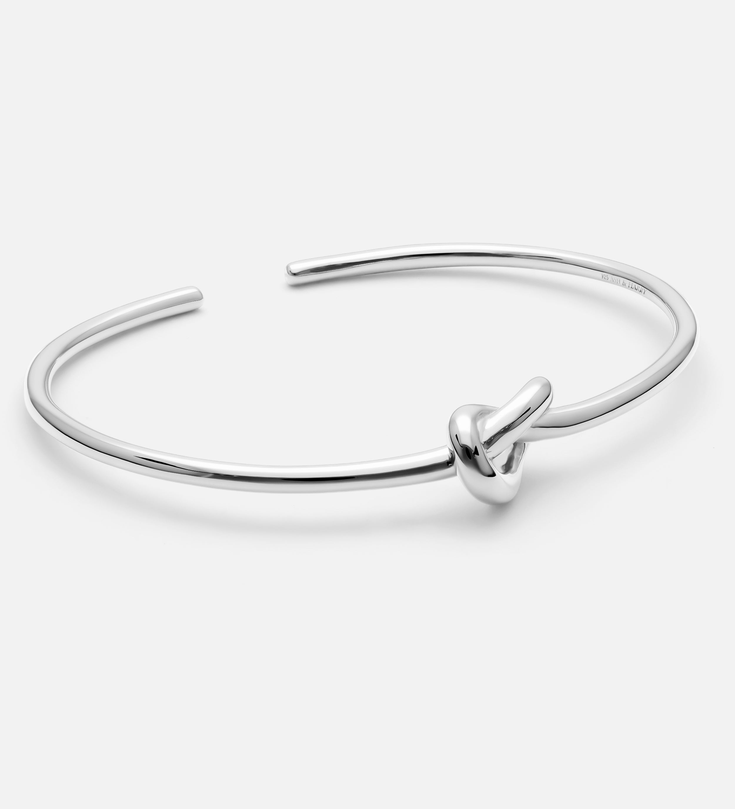 Knot Cuff Bracelet in Rhodium Plating on 925 Silver - Ash & Harry