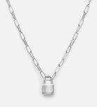 Lock Necklace in Rhodium Plating on 925 Silver - Ash & Harry