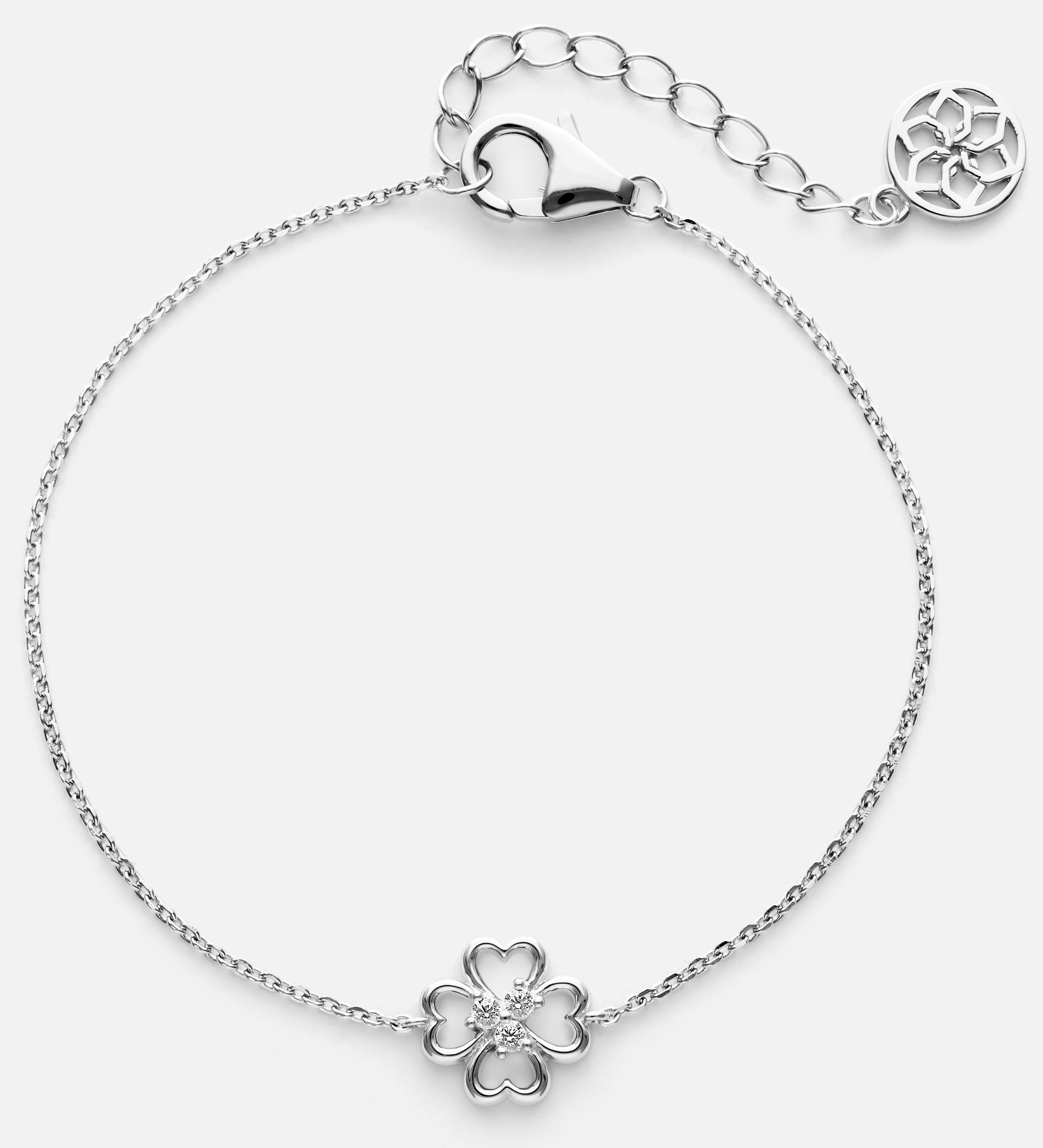 Lucky Clover Bracelet in Rhodium Plating on 925 Silver - Ash & Harry