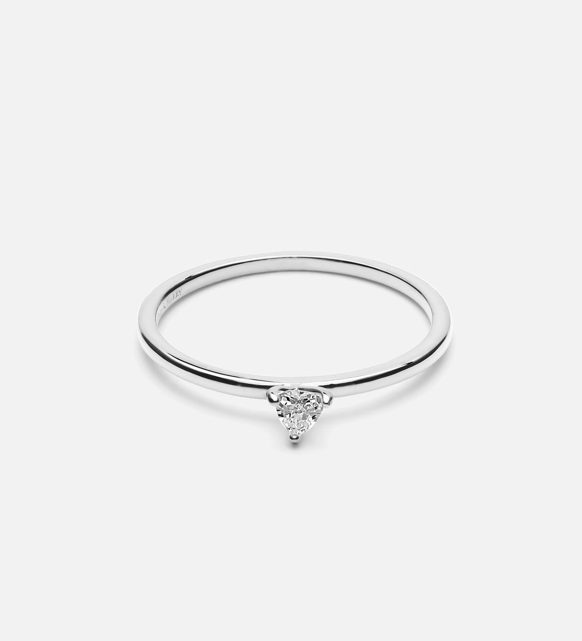 Luna Stacker Ring in Rhodium Plating on 925 Silver - Ash & Harry
