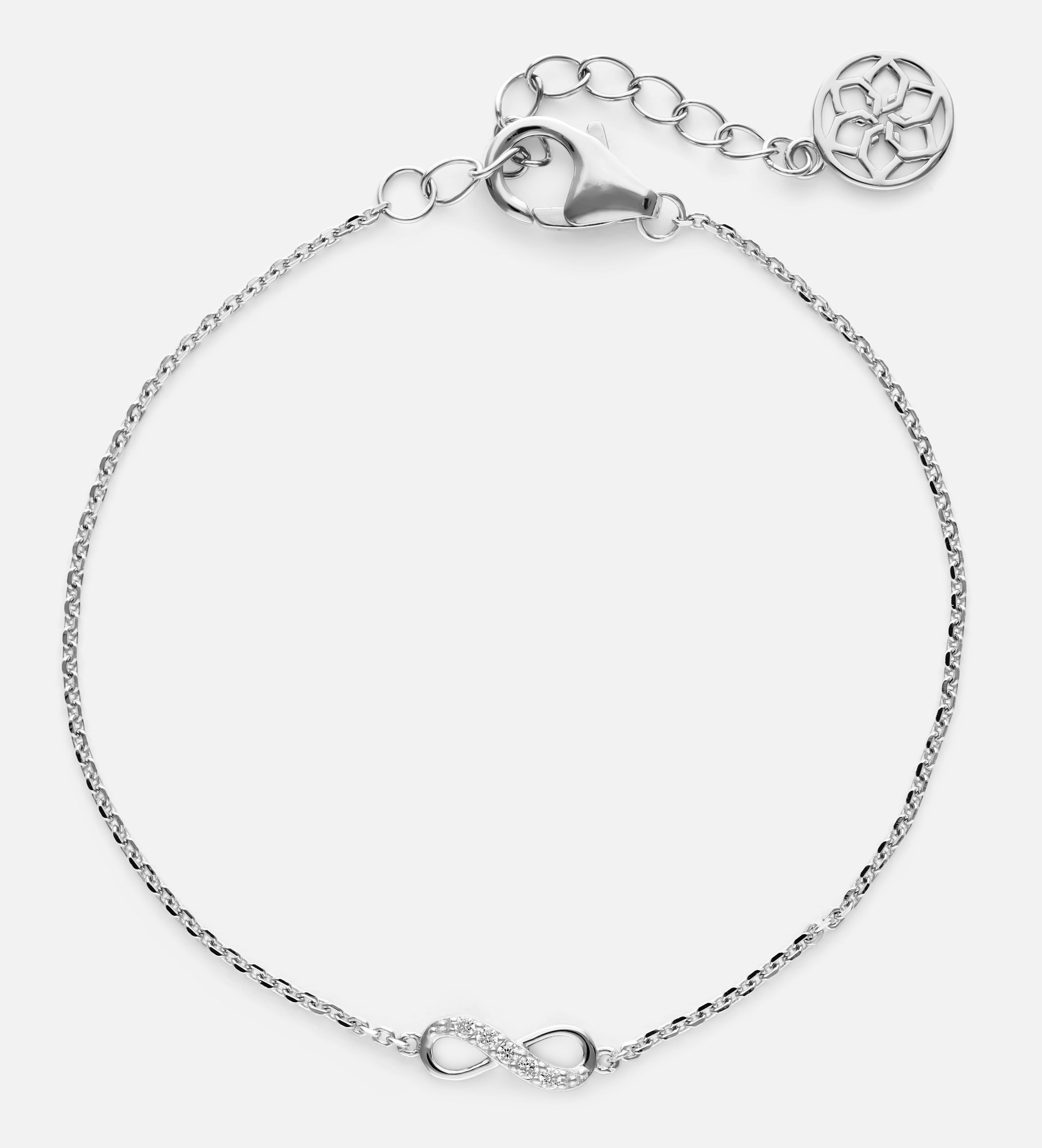 Mini Infinity Pave Bracelet in Rhodium Plating on 925 Silver - Ash & Harry