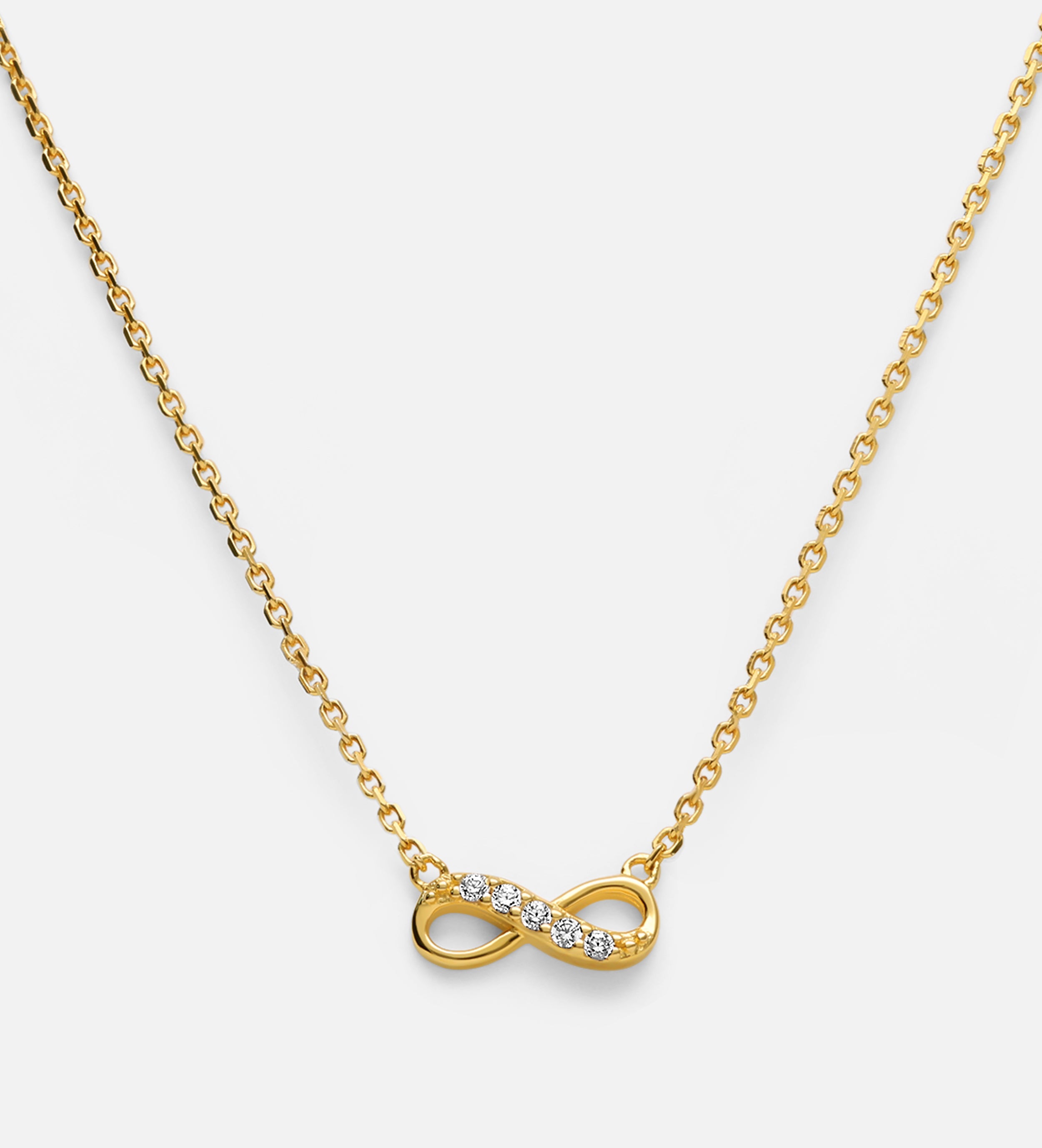 Mini Infinity Pave Necklace in 18k Gold Plating on 925 Silver - Ash & Harry
