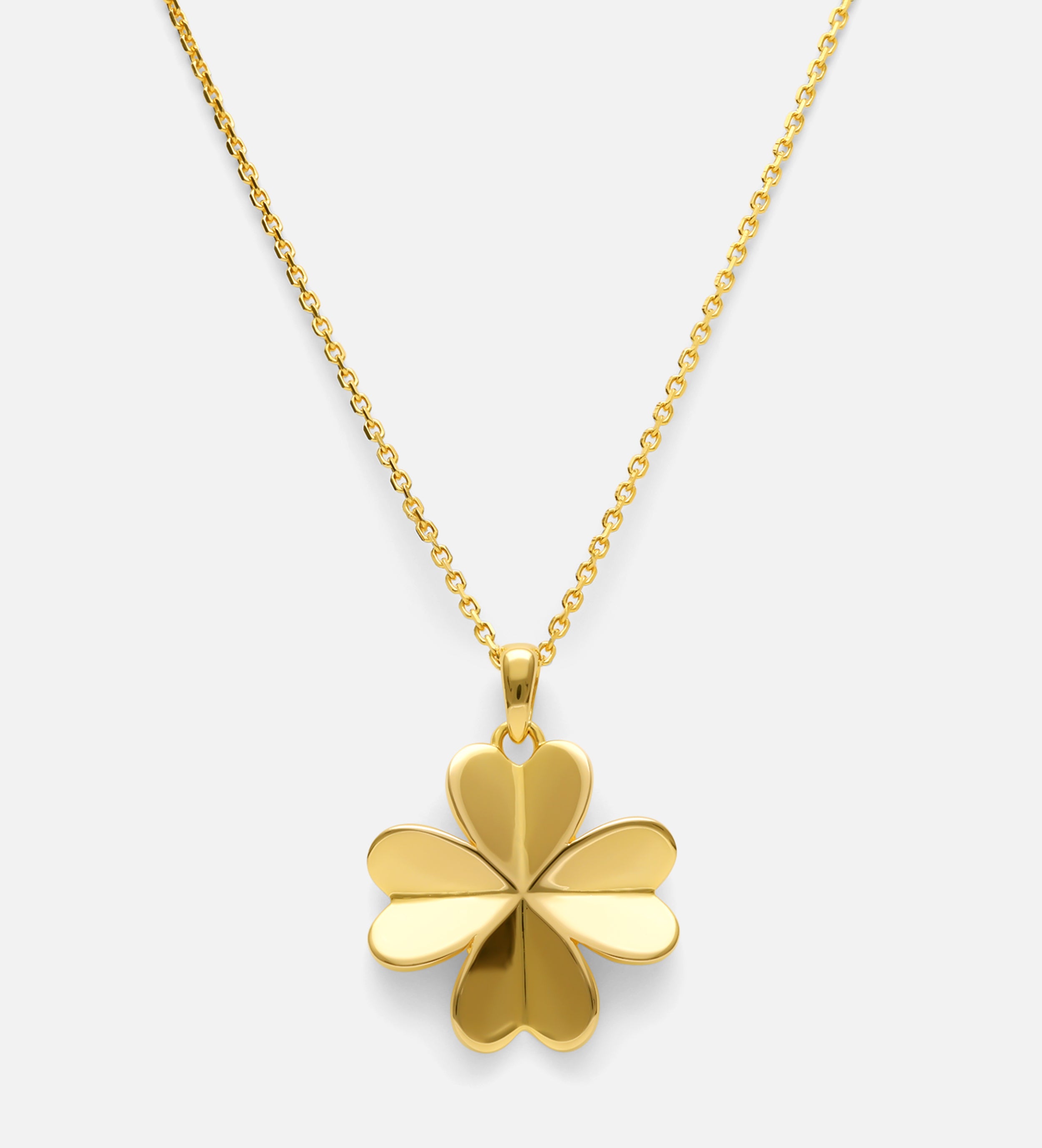 Origami Heart Clover Necklace in 18k Gold Plating on 925 Silver - Ash & Harry