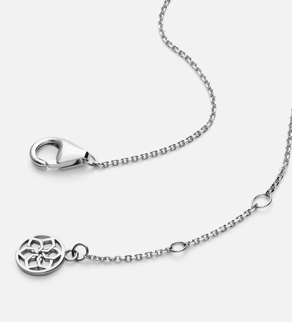 Origami Heart Clover Necklace in Rhodium Plating on 925 Silver - Ash & Harry