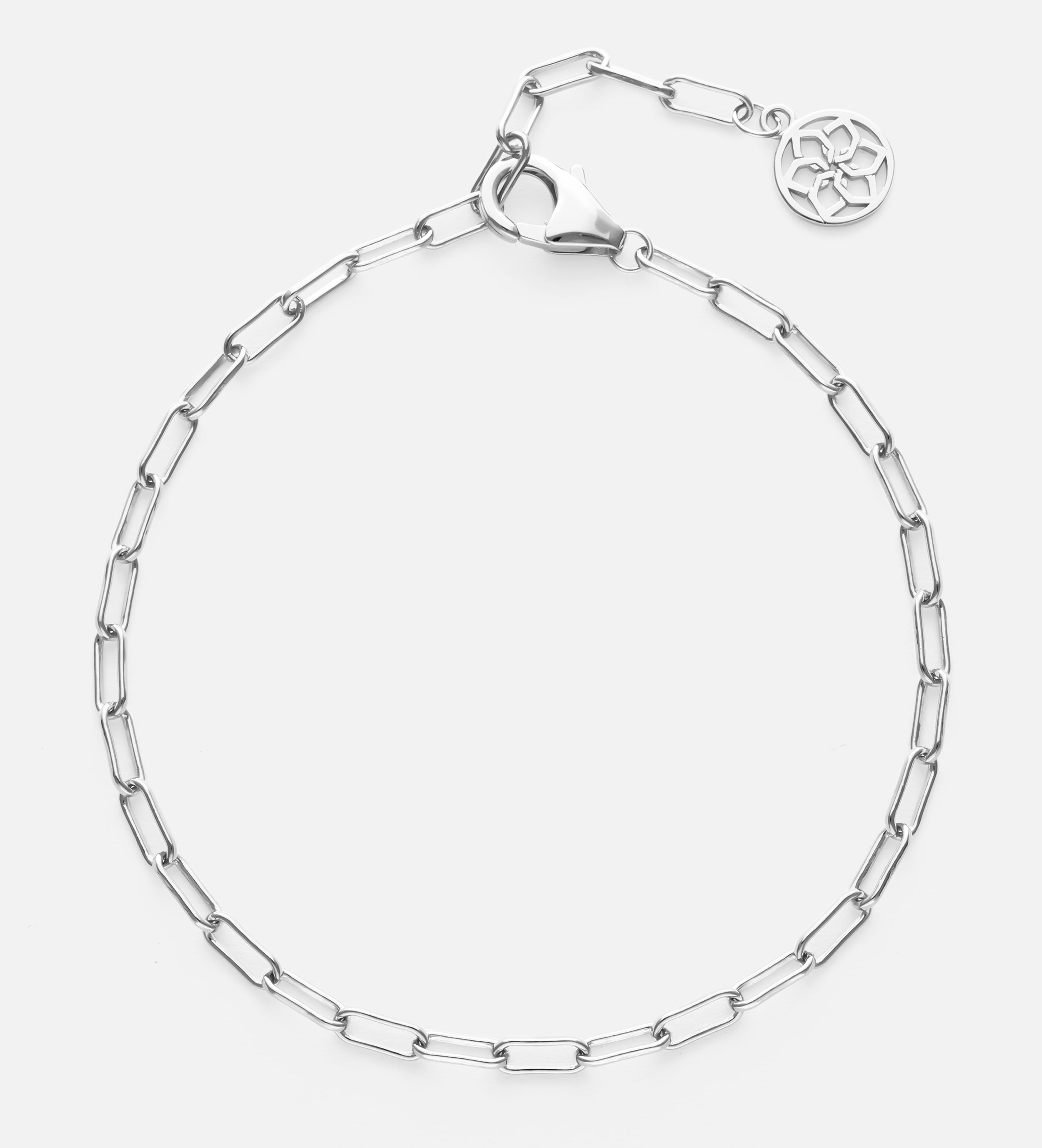 Paperclip Bracelet in Rhodium Plating on 925 Silver - Ash & Harry