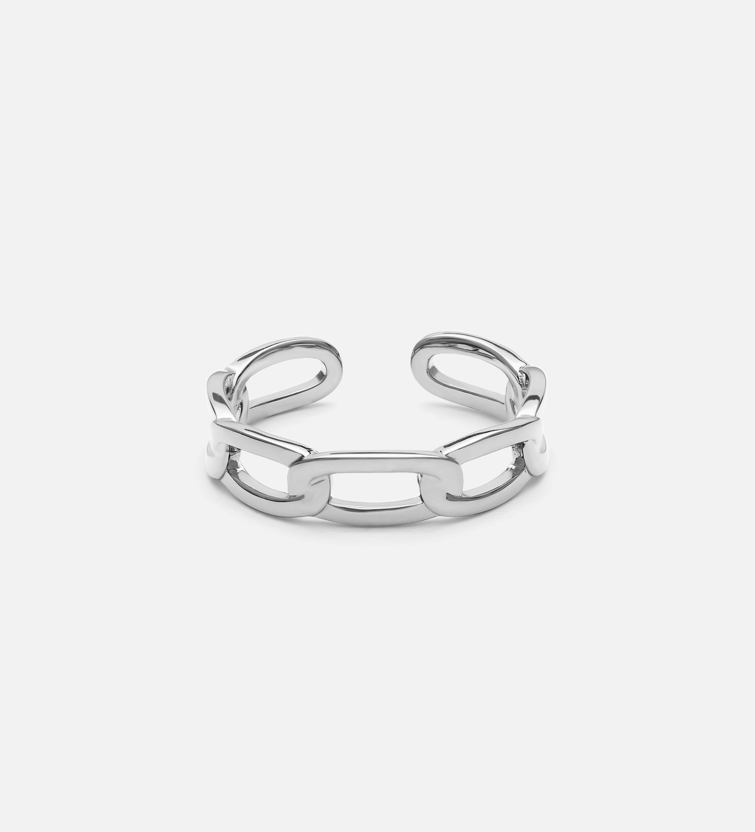 Paperclip Ring in Rhodium Plating on 925 Silver - Ash & Harry