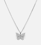 Pave Butterfly Necklace in Rhodium Plating on 925 Silver - Ash & Harry