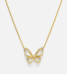 Pave Butterfly Silhouette Necklace in 18k Gold Plating on 925 Silver - Ash & Harry