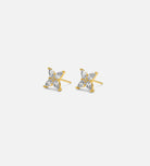 Pave Flower Studs in 18k Gold Plating on 925 Silver - Ash & Harry