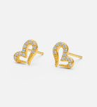 Pave Heart Earrings in 18k Gold Plating on 925 Silver - Ash & Harry