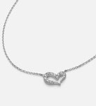 Pave Heart Silhouette Necklace in Rhodium Plating on 925 Silver - Ash & Harry