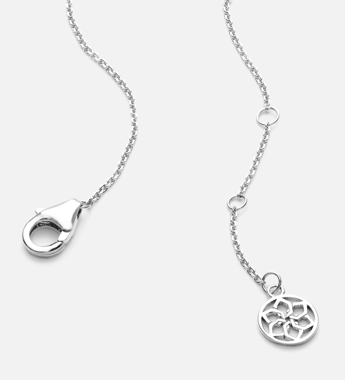 Pave Heart Silhouette Necklace in Rhodium Plating on 925 Silver - Ash & Harry