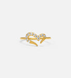 Pave Heart Silhouette Ring in 18k Gold Plating on 925 Silver - Ash & Harry