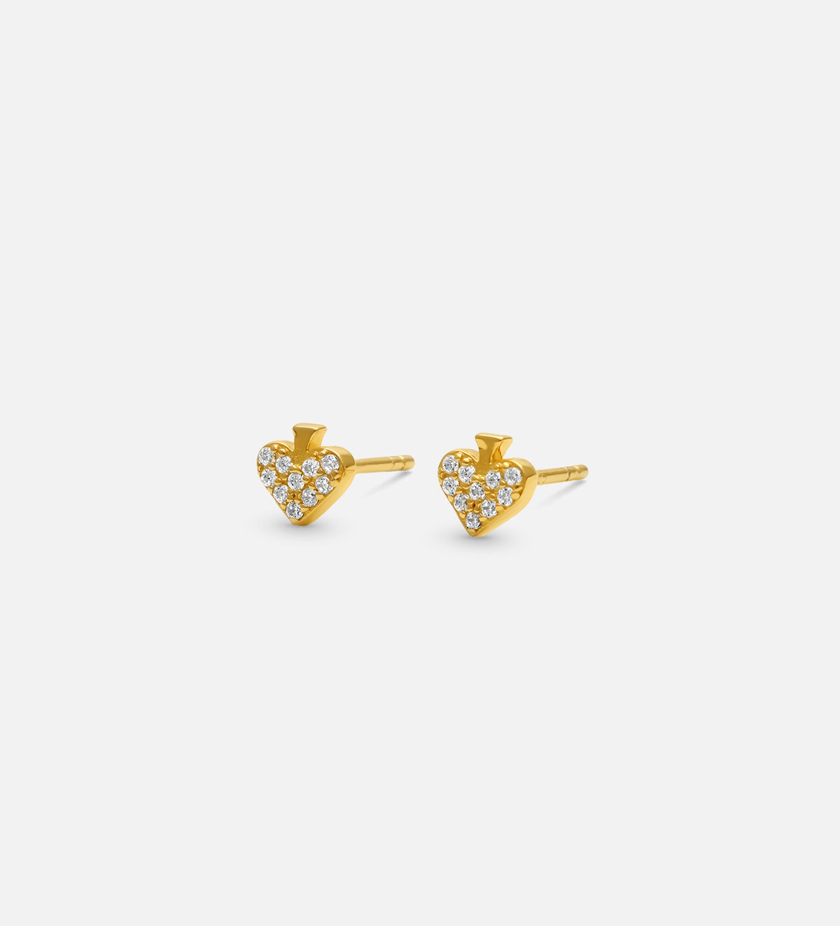 Pave Spade Earrings in 18k Gold Plating on 925 Silver - Ash & Harry