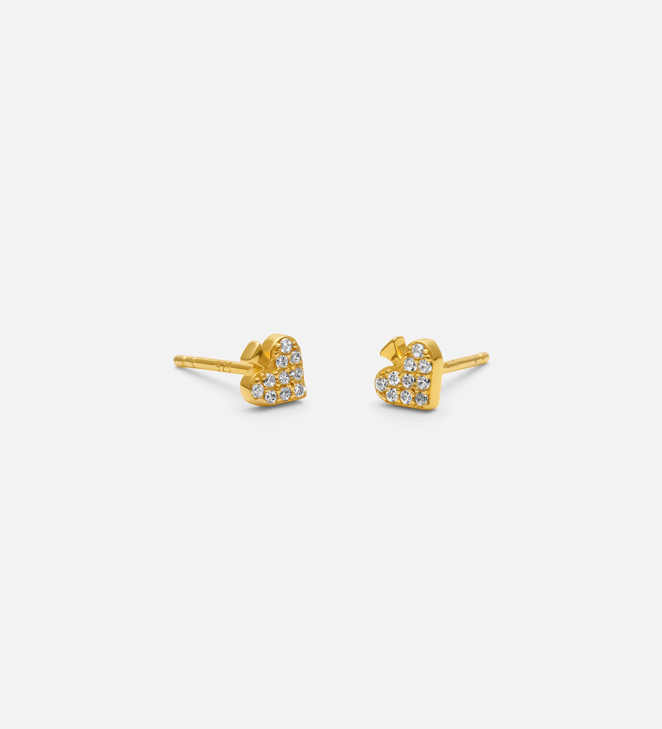 Pave Spade Earrings in 18k Gold Plating on 925 Silver - Ash & Harry