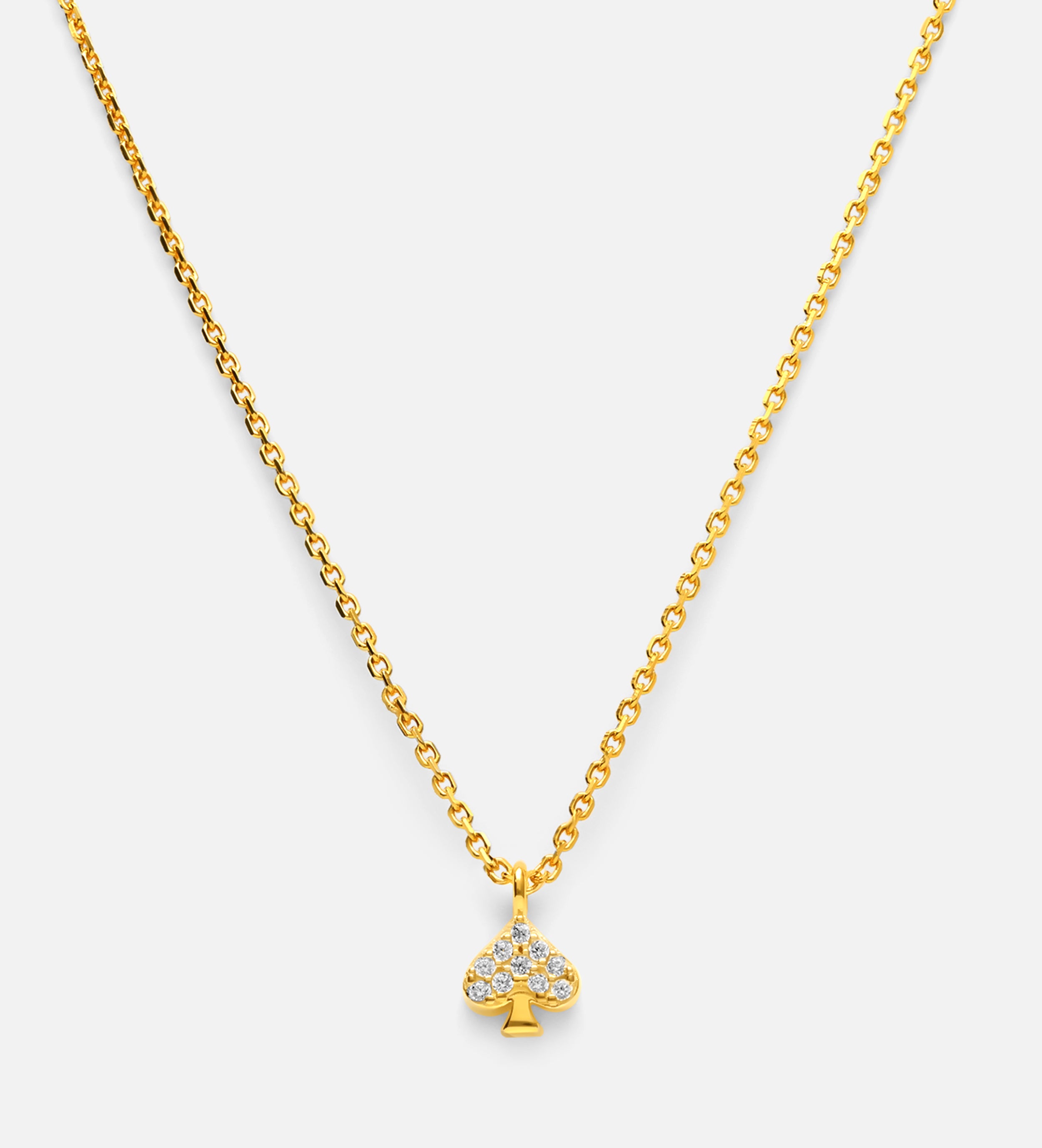 Pave Spade Necklace in 18k Gold Plating on 925 Silver - Ash & Harry