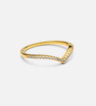 Pave Wishbone Ring in 18k Gold Plating on 925 Silver - Ash & Harry
