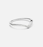 Pave Wishbone Ring in Rhodium Plating on 925 Silver - Ash & Harry