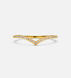 Pave Wishbone Ring in 18k Gold Plating on 925 Silver - Ash & Harry