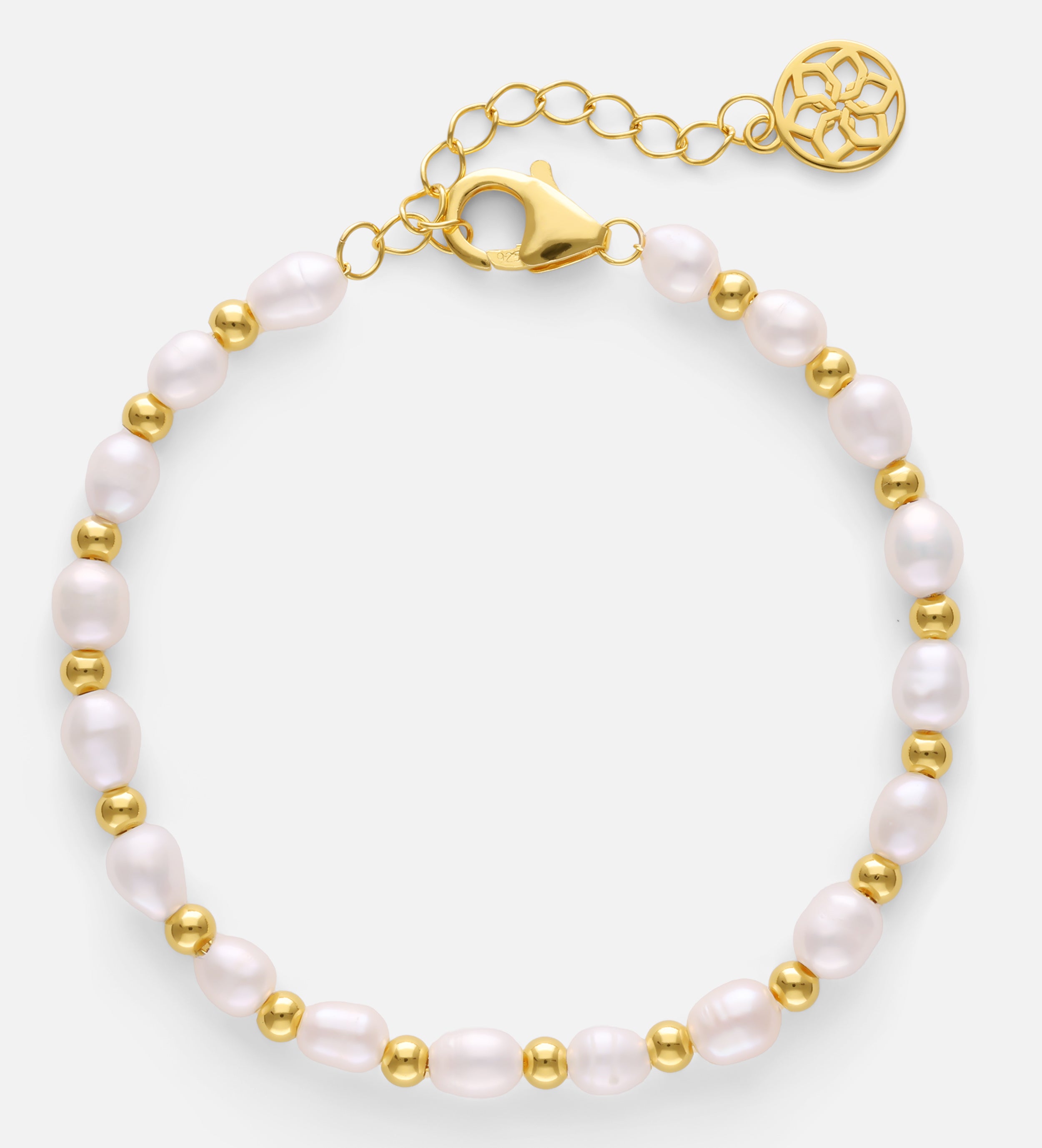 Pearl Beaded Bracelet in 18k Gold Plating on 925 Silver - Ash & Harry