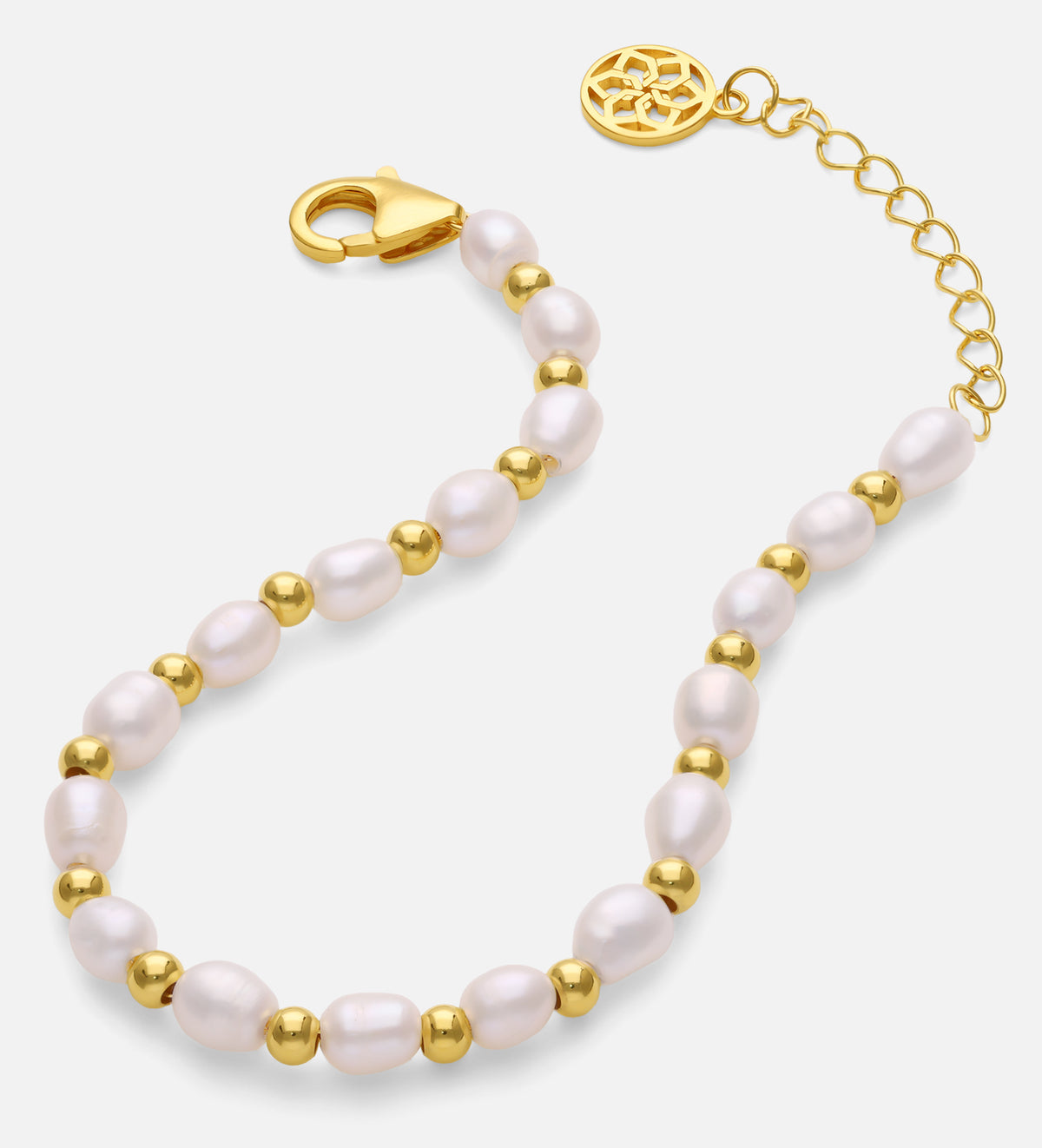 Pearl Beaded Bracelet in 18k Gold Plating on 925 Silver - Ash & Harry