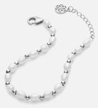 Pearl Beaded Bracelet in Rhodium Plating on 925 Silver - Ash & Harry