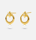 Pearl Drop Starburst Earrings in 18k Gold Plating on 925 Silver - Ash & Harry
