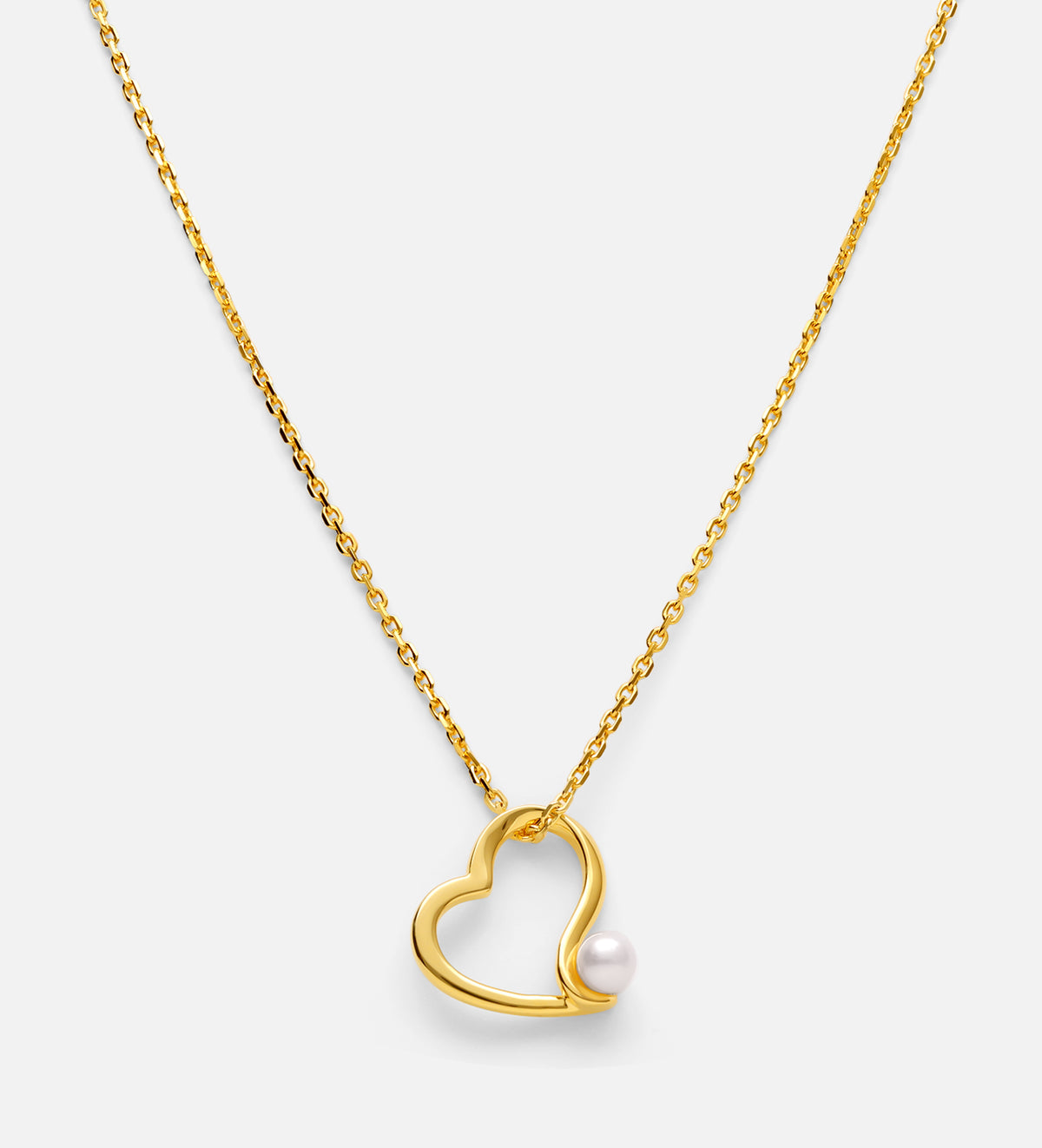 Pearl Heart Embrace Necklace in 18k Gold Plating on 925 Silver - Ash & Harry