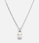 Pearl Pendant Necklace in Rhodium Plating on 925 Silver - Ash & Harry