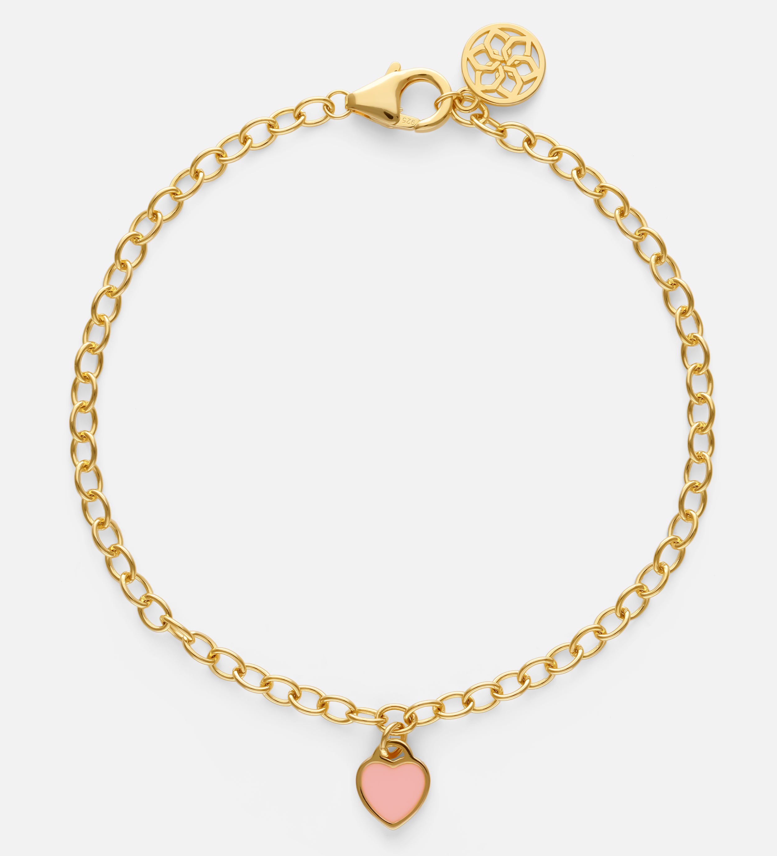 Pink Heart Chain Bracelet in 18k Gold Plating on 925 Silver - Ash & Harry