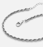 Rope Chain Anklet in Rhodium Plating on 925 Silver - Ash & Harry