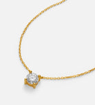 Solitaire Pendant Necklace in 18k Gold Plating on 925 Silver - Ash & Harry