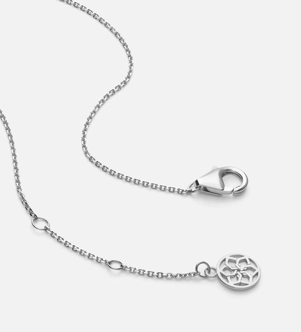 Solitaire Pendant Necklace in Rhodium Plating on 925 Silver - Ash & Harry