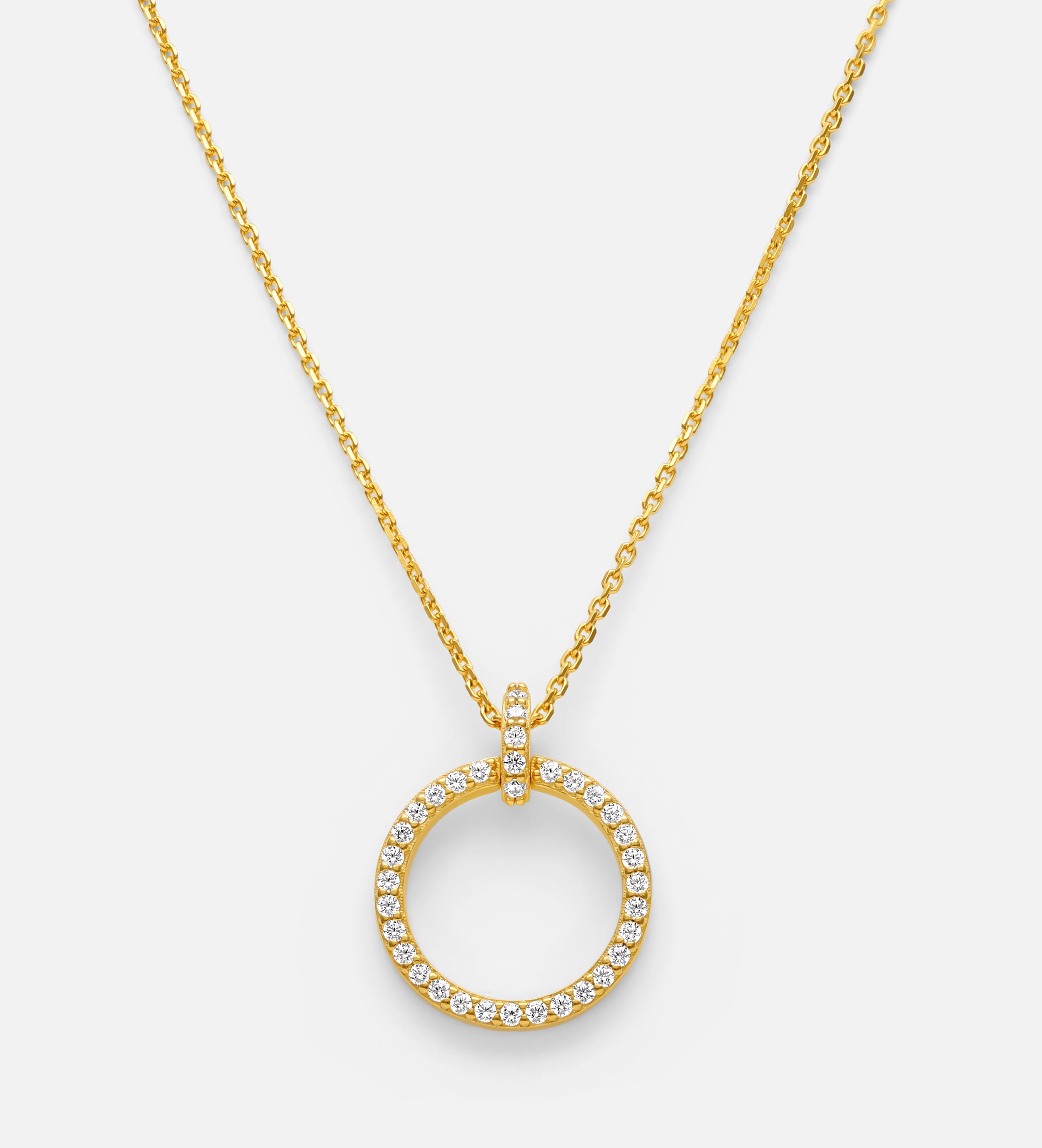 Gemstone Ring Necklace in 18k Gold Plating on 925 Silver - Ash & Harry