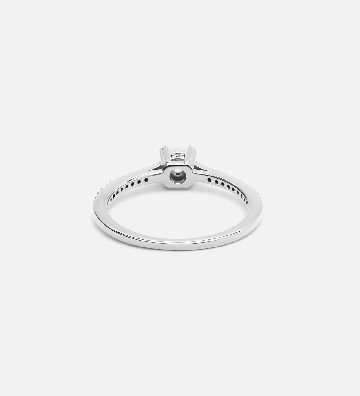 Solitaire Ring in Rhodium Plating on 925 Silver - Ash & Harry