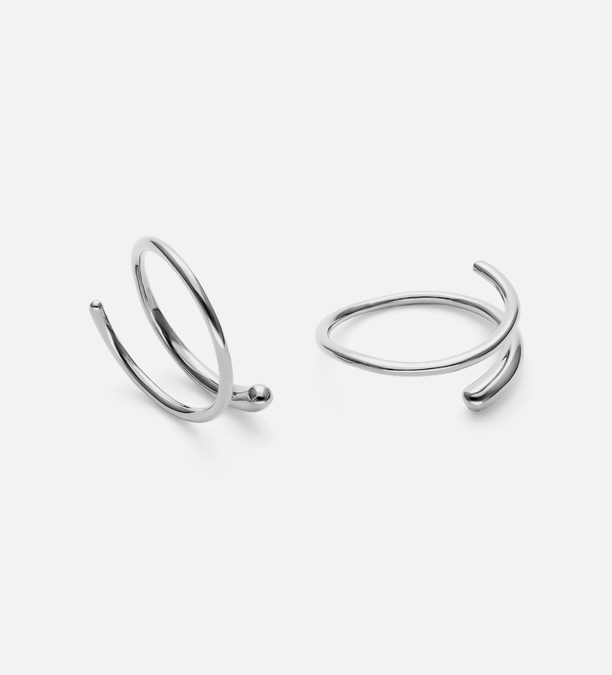 Spiral Hoops in Rhodium Plating on 925 Silver - Ash & Harry