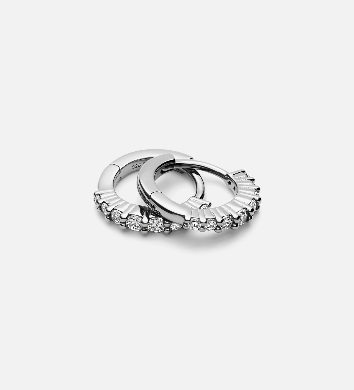 Stella Huggies in Rhodium Plating on 925 Silver - Ash & Harry
