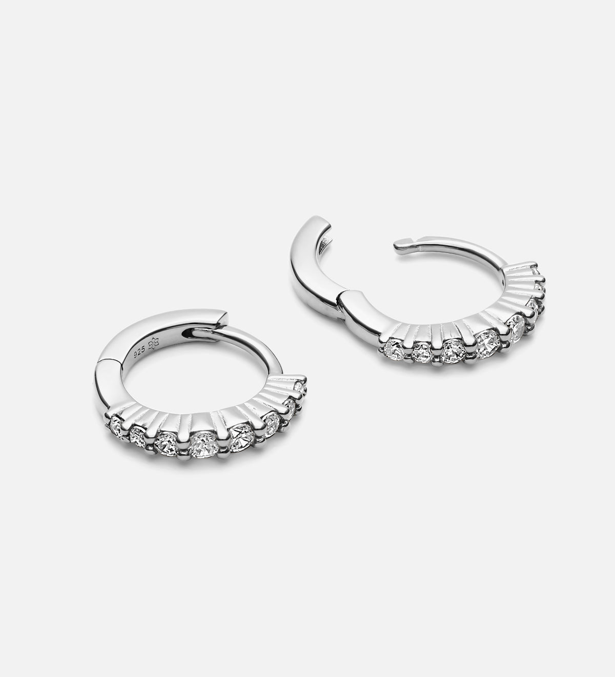 Stella Huggies in Rhodium Plating on 925 Silver - Ash & Harry
