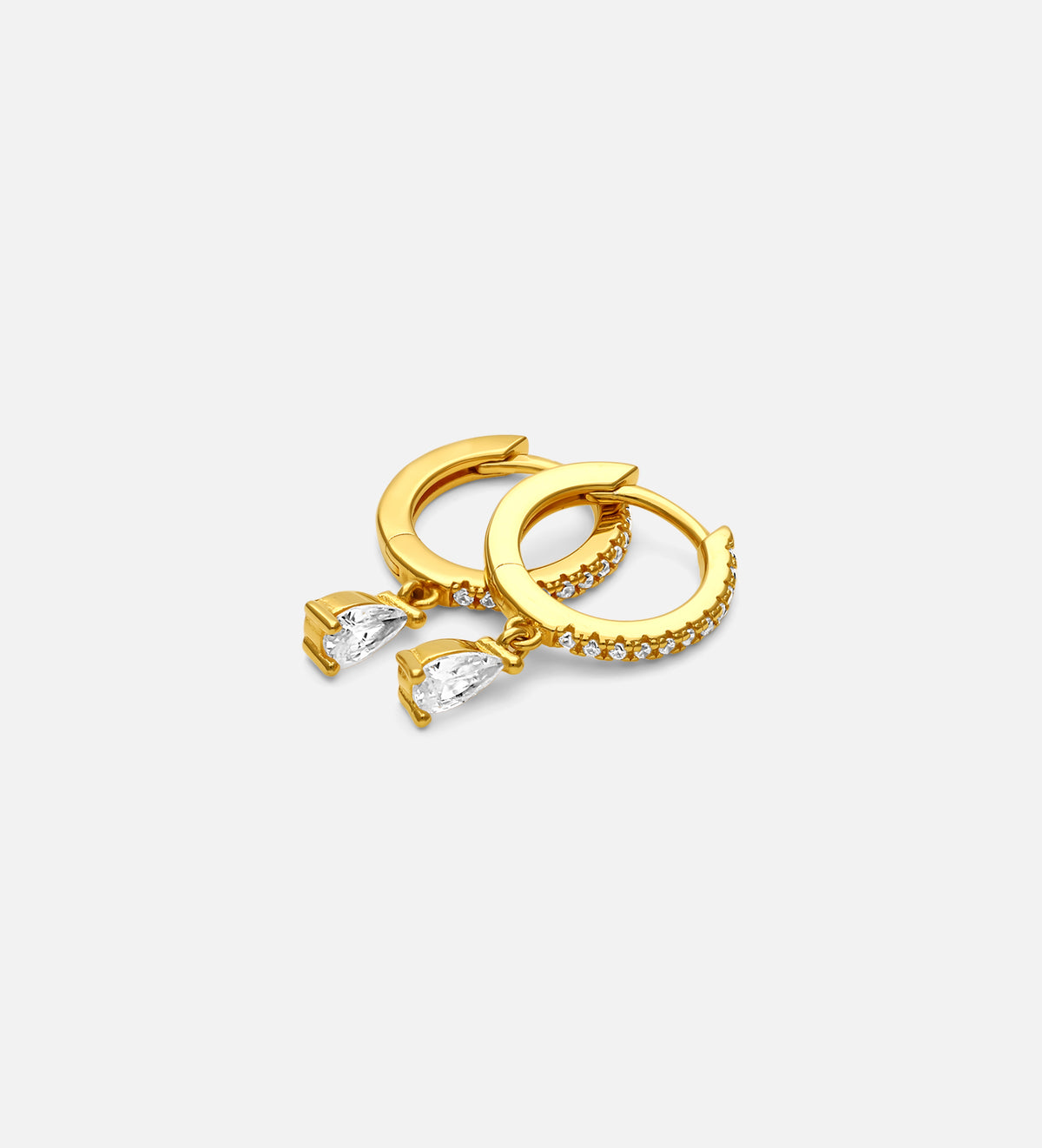 Stella Teardrop Huggies in 18k Gold Plating on 925 Silver - Ash & Harry