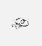 Stella Teardrop Huggies in Rhodium Plating on 925 Silver - Ash & Harry