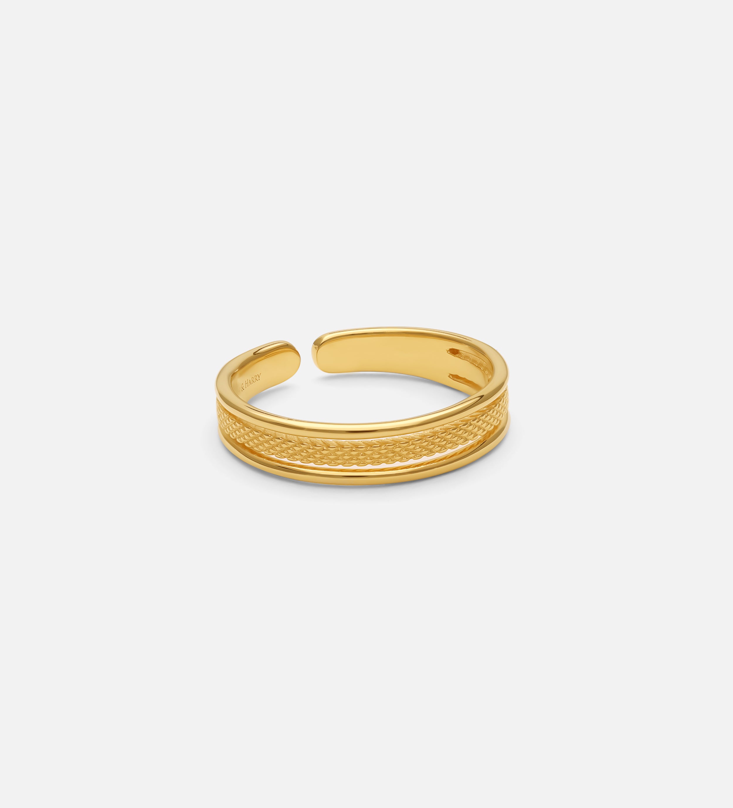 Textured Triple Stacking Ring in 18k Gold Plating on 925 Silver - Ash & Harry