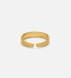 Textured Triple Stacking Ring in 18k Gold Plating on 925 Silver - Ash & Harry