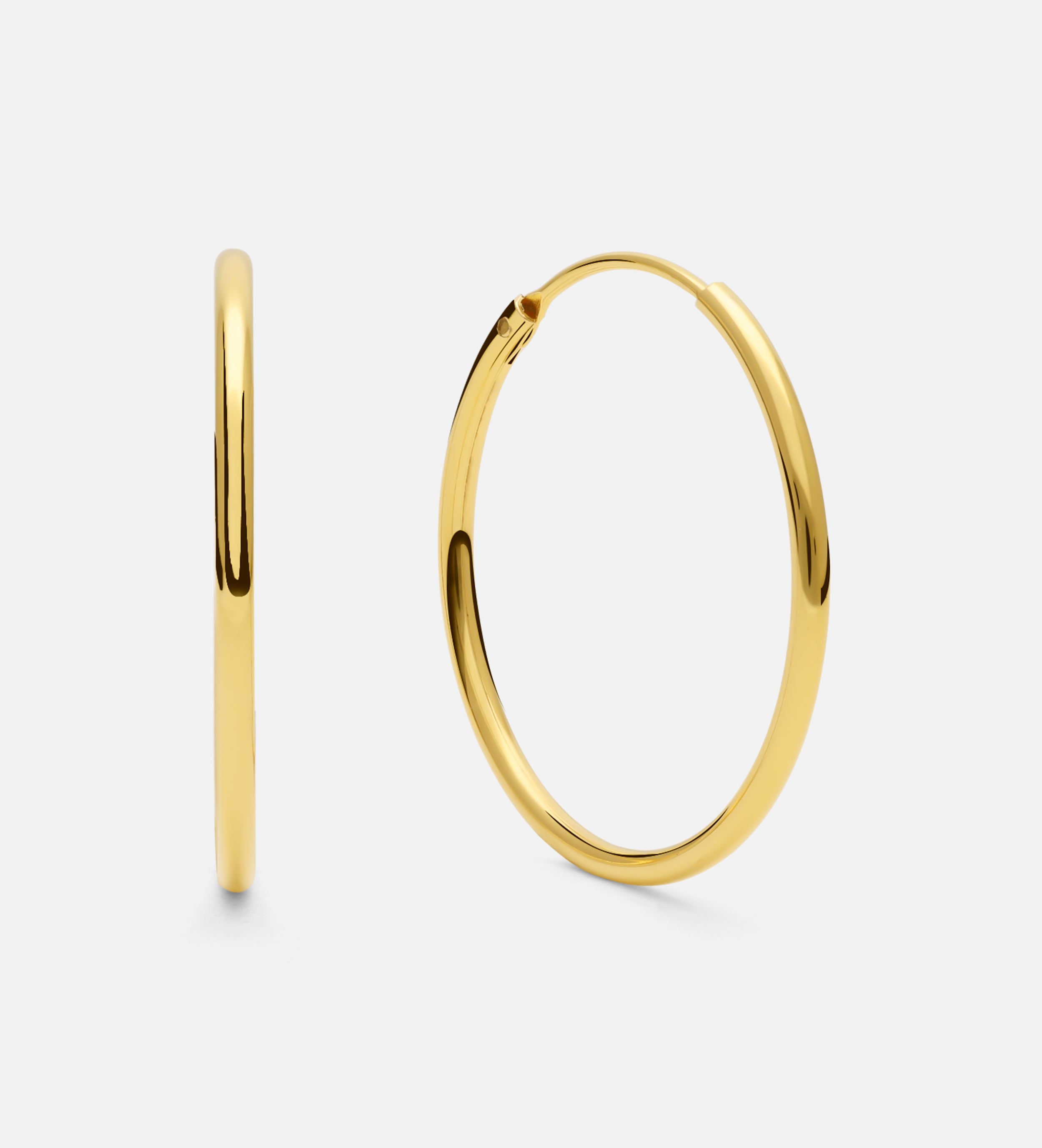 Thin Large Hoops in 18k Gold Plating on 925 Silver - Ash & Harry