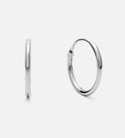 Thin Small Hoops in Rhodium Plating on 925 Silver - Ash & Harry