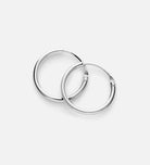 Thin Small Hoops in Rhodium Plating on 925 Silver - Ash & Harry